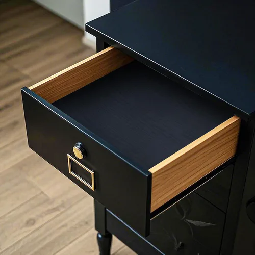Vista 3 de Papel de contacto de madera azul oscuro despegar y pegar, papel tapiz engrosado sin rasgaduras, adhesivo de vinilo, autoadhesivo impermeable