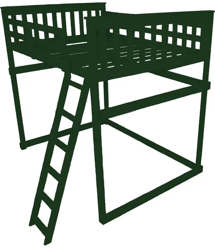 Vista 49 de Furniture Barn USA - Cama tipo loft de tamaño individual con escalera final, pintado de pino negro