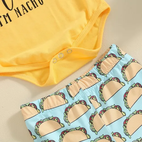 Vista 119 de Sejardin Ropa de verano para bebé y niña, recién nacida, manga corta, con letras, mameluco elástico con diadema