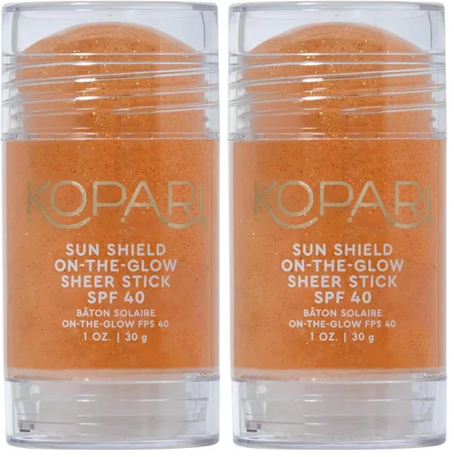 Vista 7 de Kopari Sun Shield On-The-Glow - Protector solar transparente SPF 40, resistente al sudor y al agua, protector solar enrollable para cara y cuerpo