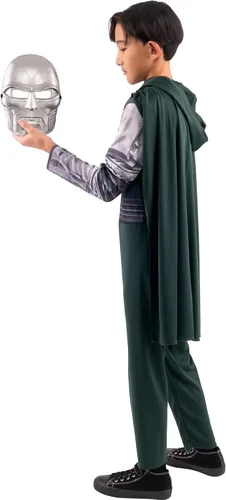 Vista 9 de Marvel Doctor Doom - Disfraz oficial de Halloween para jóvenes, overol impreso de alta calidad con máscara de plástico