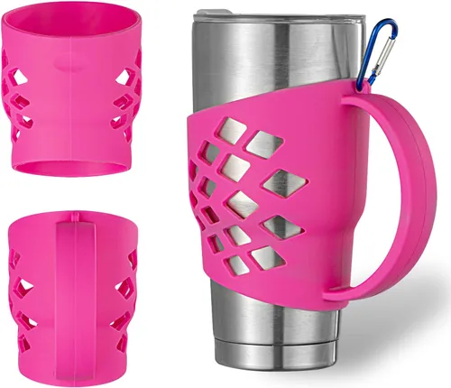 Vista 10 de Mango para vasos de 30 onzas, mango Yeti Rambler antideslizante, soporte de silicona para vaso Yeti Rambler/RTIC Tumbler/Corkcicle Tumbler Grip Negro