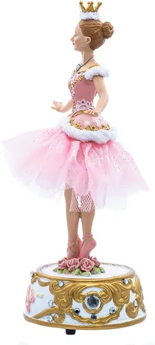 Vista 5 de Kurt Adler T2274 - Figura de bailarina rosa de 10 pulgadas con base musical