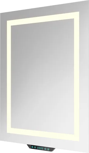 Vista 7 de Tech Drive Espejo de baño con luces LED, espejo de tocador de baño de 24 x 30 pulgadas con altavoces Bluetooth y llamada telefónica, control sin