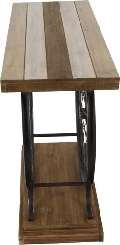 Vista 4 de Deco 79 Mesa consola industrial de madera y metal, 39 x 25 x 12 pulgadas