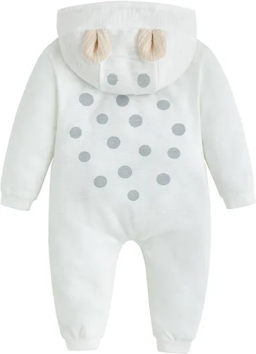 Vista 89 de Simplee Kids Enterizo con diseño de conejo de Pascua con capucha, para bebé, overol con cremallera y orejas largas