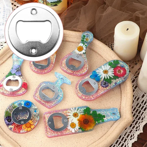 Vista 5 de Kit de inserción de abrebotellas, juego de 20 abridores de botellas redondos para bricolaje llave de cerveza, abridor de botellas, sacacorchos