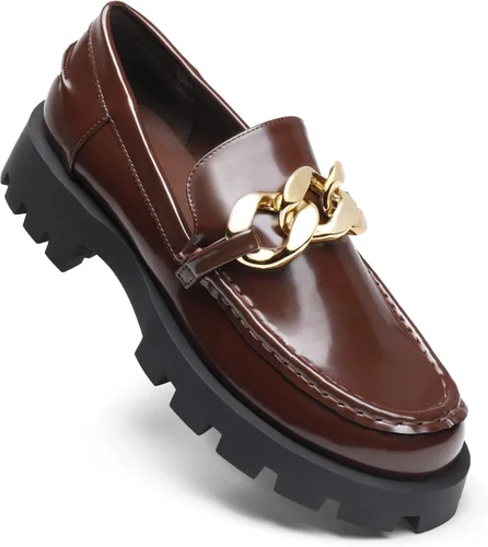 Vista 3 de DREAM PAIRS Mocasines cómodos de plataforma gruesa para mujer con suela antideslizante y piel sintética zapatos casuales de trabajo de negocios