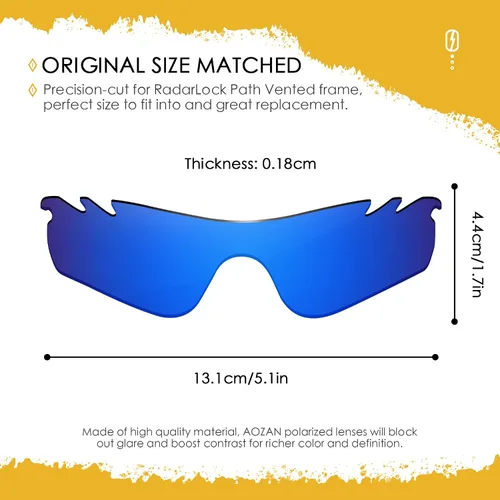 Vista 8 de Lentes de repuesto ANSI Z87.1 para gafas de sol Oakley RadarLock Path ventiladas - HI-DEF fotocromático