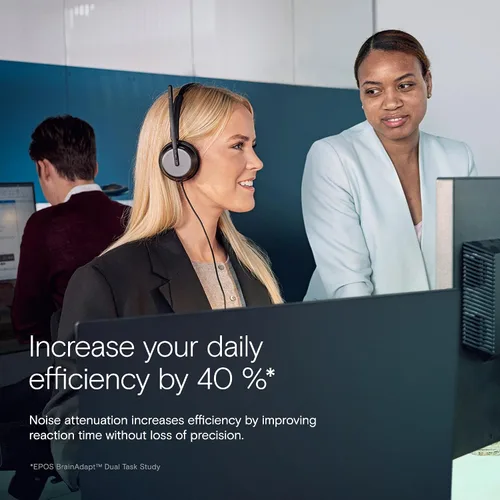 Vista 6 de EPOS Impact 860T ANC - Auriculares con cable de doble cara con cancelación activa de ruido, certificado por Microsoft Teams, USB C y USB A, audio
