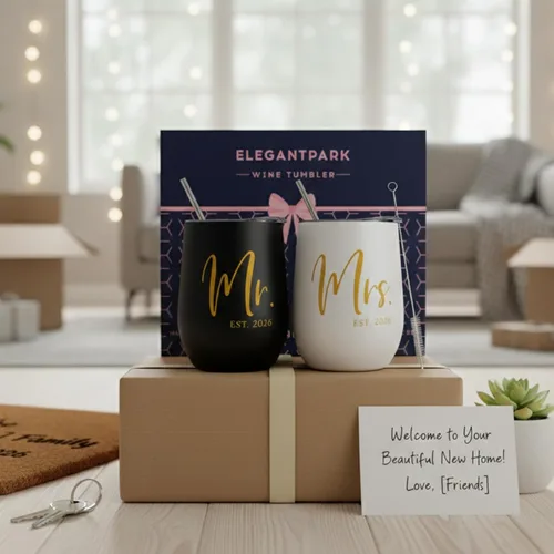 Vista 6 de ELEGANTPARK Mr and Mrs Gifts - Regalos de boda para parejas, regalo de compromiso para recién casados, regalo de compromiso para novios y novios