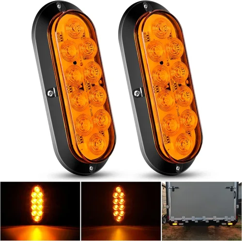Vista 14 de Nilight Luz trasera ovalada de 6 pulgadas, 2 unidades, 35 LED, flecha Luces de flecha ámbar 2 piezas