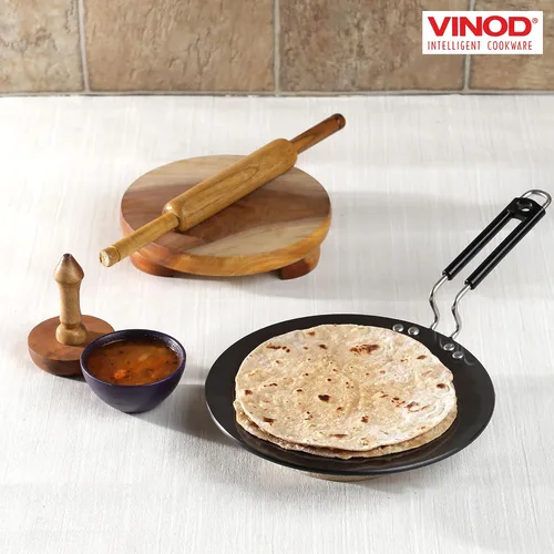 Vista 5 de Vinod Utensilios de Cocina Anodizados Duros Tawa, Negro, 25 cm