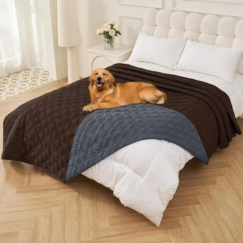 Vista 38 de Smiry Funda Impermeable para Cama de Perro Manta para Mascotas, Manta Suave y Lavable para Perros para Muebles Cama Sofá Sofá Reversible, a Cuadros