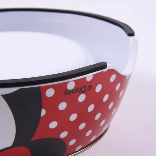 Vista 3 de Comedero para Perro Minnie Mouse Rojo Melamina 180 ml Negro Metal
