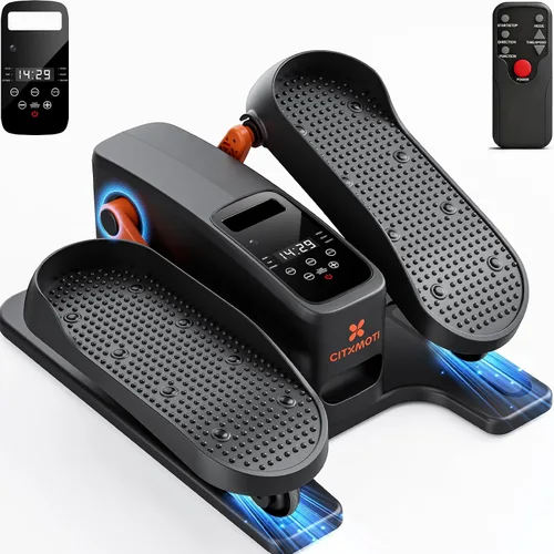 Vista 8 de Máquina elíptica de ejercicio debajo del escritorio, ejercitador de pedal sentado silencioso para personas mayores, ejercitador elíptico de piernas