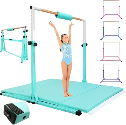 Vista 10 de Seliyoo Gymnastics Bar for Kids Teenagers Ages 3-18 Azul-Mat