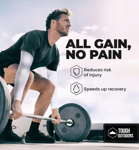Vista 7 de Tough Outdoors Mangas deportivas de compresión para hombres y mujeres, para jóvenes, niños, baloncesto, tiro de fútbol, béisbol