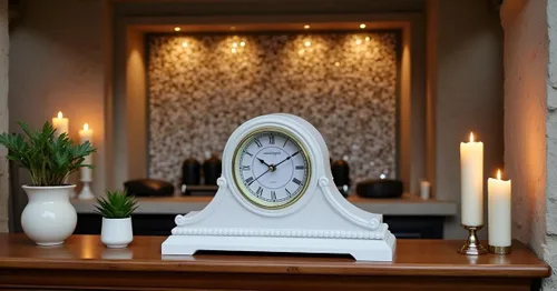 Vista 2 de Relojes de Repisa, Funcionan con Baterías, Reloj de Mesa de Madera Silencioso con Campanadas Westminster a Cada Hora, Reloj de Repisa de Madera