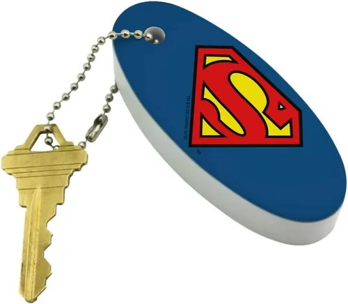 Vista 2 de GRAPHICS & MORE Superman Classic S Shield Logo Llavero flotante de espuma ovalada para barco de pesca, boya, Multi