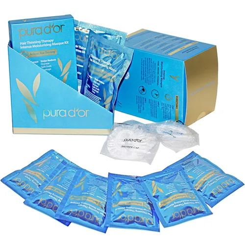 Vista 2 de PURA D'OR Terapia de adelgazamiento del cabello, mascarilla de biotina hidratante intensa, paquete de 8 (9.6 onzas) + terapia del cuero cabelludo