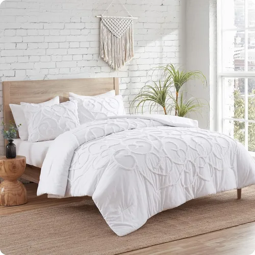 Vista 21 de Indigo Ink - Juego de sábanas para cama individual, ropa de cama de peso medio con funda de almohada a juego, juego de cama floral boho, suave