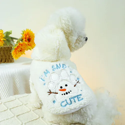 Vista 5 de Suéter de Navidad para perro con capucha para perro, chaquetas para gatos, ropa para perro, ropa para perro, cálido, suave, acogedor, abrigo
