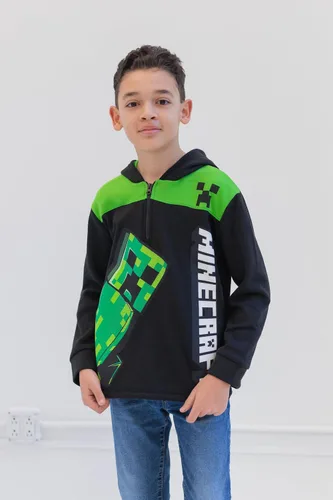 Vista 3 de Minecraft Sudadera con capucha de forro polar para niños pequeños a niños grandes (4-18-20)