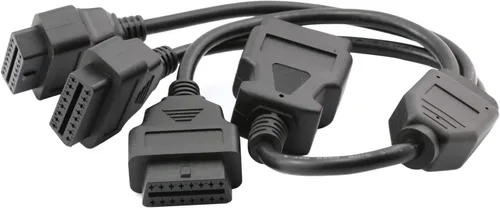 Vista 7 de Divisor OBD2 de 1.6 pies/19.7 in, extensión OBD-II de 3 vías, adaptador de cable extensor de diagnóstico para automóvil (negro)