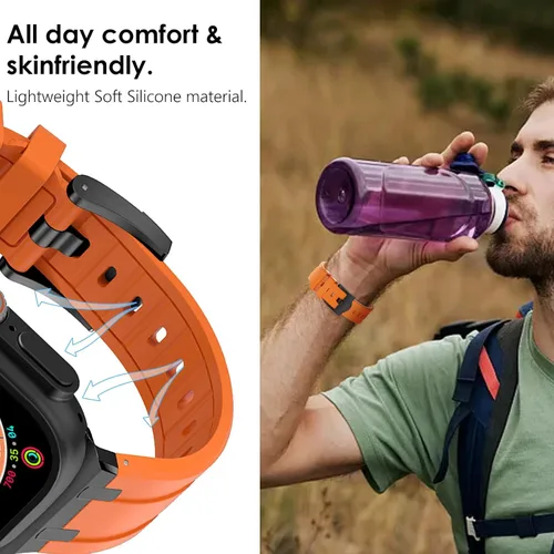 Vista 5 de WINGLE AP - Correas de lujo para Apple Watch Band Ultra 3/2/1 Band Ultra 1.929 in Series 11 10 1.811 in 1.772 in 1.732 in 1.654 in SE 3/2/1 Series 9
