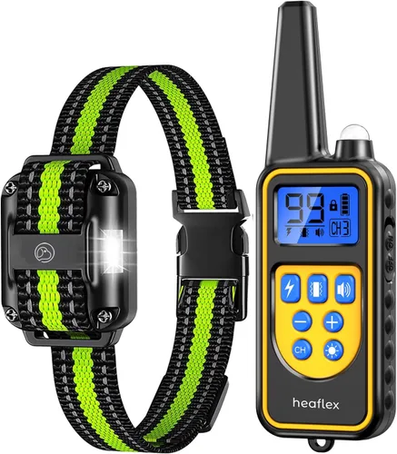 Vista 9 de Collar eléctrico de entrenamiento para perros con control remoto de 1640 pies, E-Shock, modos de entrenamiento seguros, collares impermeables IP67