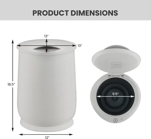 Vista 7 de Giantex Cubo calentador de toallas para baño, calentador portátil de toallas calientes de spa, tapa abatible, soporte para fragancia, apagado