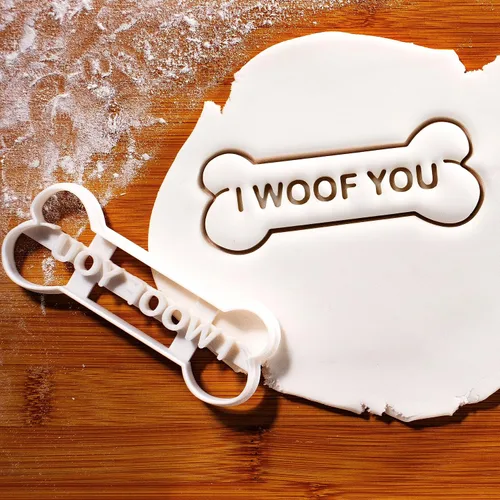 Vista 2 de BAKERLOGY I WOOF YOU - Cortador de galletas de hueso de perro, diseño detallado para hornear y manualidades, ideal para fondant, masa, arcilla