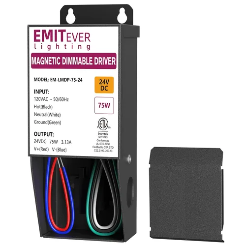 Vista 12 de EMITEVER Controlador LED magnético regulable de 200 W, fuente de alimentación magnética de transformador de 24 V, 120 VCA a 24 VCC, compatible