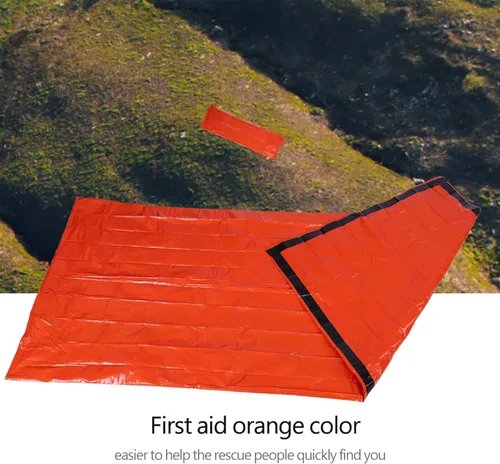 Vista 3 de Saco de dormir de película de aluminio, diseño de saco de dormir, fácil de usar, adecuado para acampar en la montaña