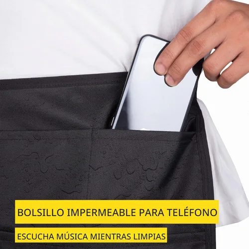 Vista 5 de Delantal de limpieza profesional impermeable de 7 bolsillos
