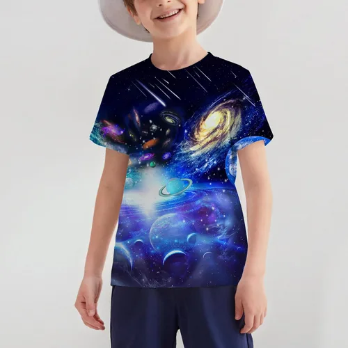 Vista 3 de Hgvoetty Camisetas para niños y niñas con gráficos 3D, camisetas unisex de manga corta para niños de 6 a 16 años