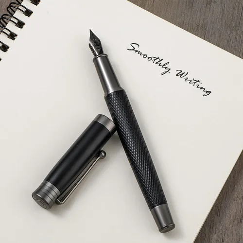 Vista 2 de TIESOME Juego de pluma estilográfica de lujo, pluma estilográfica de metal con 6 cartuchos de tinta de 0.102 in, bolígrafos de caligrafía de Punta