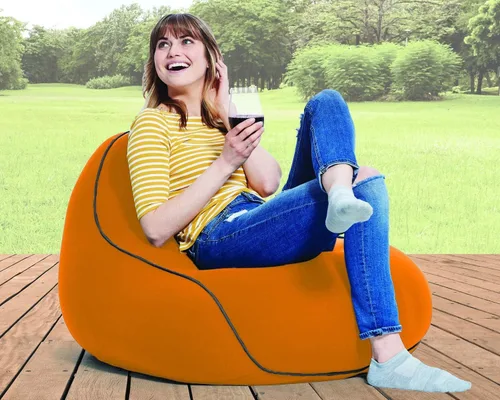 Vista 2 de Yogibo Zoola - Funda de repuesto para puf para exteriores, resistente al agua, extraíble, lavable, cítricos