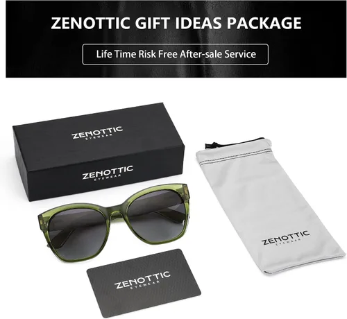 Vista 6 de ZENOTTIC Cateye - Gafas de sol polarizadas para mujer, gafas de sol de gran tamaño, protección UV400, estilo retro