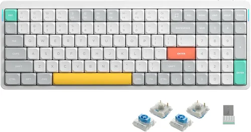 Vista 11 de nuphy Teclado mecánico inalámbrico Air96 V2, teclado retroiluminado RGB de 100 teclas, compatible con Bluetooth 5.1, 2.4G y conexión con cable