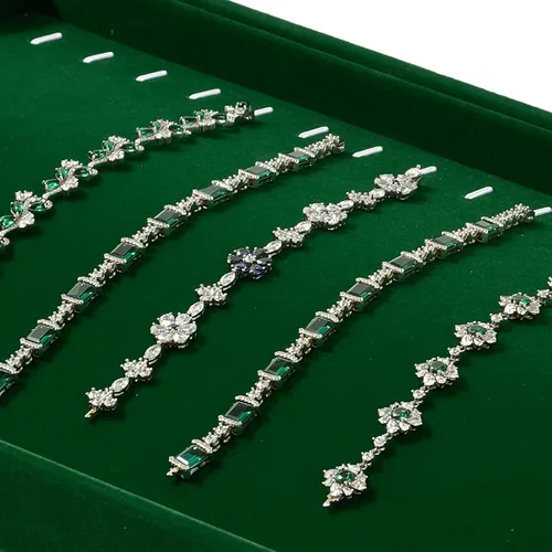 Vista 3 de Bandeja de terciopelo para joyas, 16 ranuras, organizador de cajones para collares, pulseras, relojes