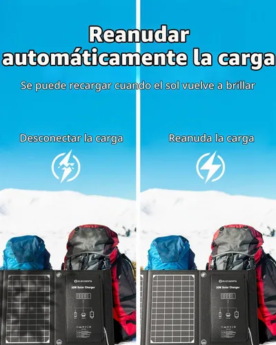 Vista 3 de ELECAENTA Panel solar portátil de 30W, 18W USB C, QC3.0 y USB A, conversión