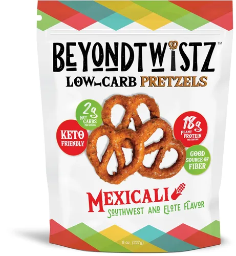 Vista 4 de BeyondTwistz Pretzels Bajos en Carbohidratos, Cheezy Street, Amigables con Keto, 2g de Carbohidratos Netos, 18g de Proteína, Enriquecidas con Fibra