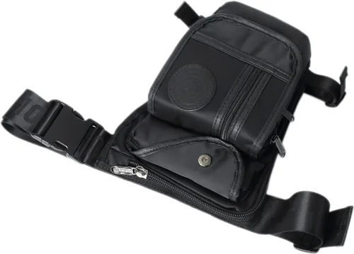 Vista 4 de Anjoy Bolsa táctica de lona para la pierna al aire libre para hombres y mujeres moto ciclismo multi-bolsillo cintura Fanny bolsa de viaje senderismo