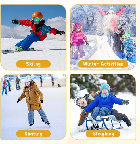 Vista 7 de findway Calcetines de esquí para niños de lana merina (2 o 3 pares), calcetines cálidos de invierno, calcetines térmicos de snowboard para niños