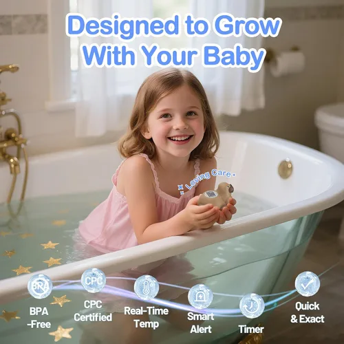 Vista 5 de Termómetro de baño de bebé para bañera, habitación, temperatura del agua, juguete flotante para baño de bebé, seguridad para el baño de los niños