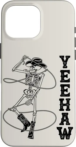 Vista 19 de Western Cowboy Skeleton Yeehaw Rodeo Southern Country Music Case for iPhone 17