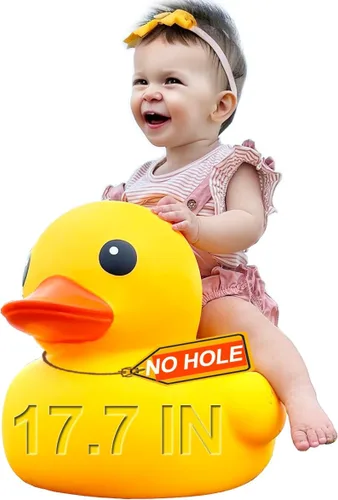 Vista 16 de 10.3 pulgadas Sin Agujero Gigante/Grande Impermeable Sin Ruido 'Bebe' Pato de Goma Divertido Amarillo/Ducikes Juguete de Baño/Piscina/Agua Sin