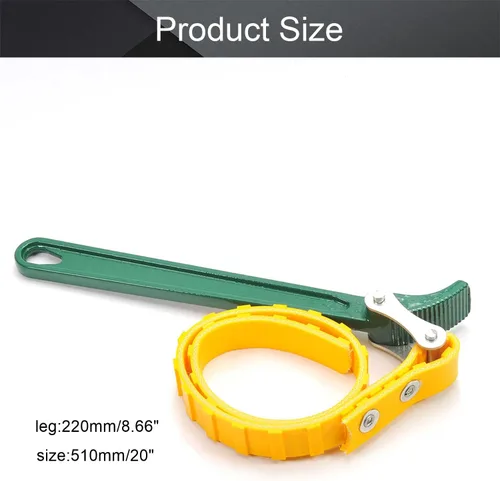 Vista 2 de Utoolmart Llave de correa de cinturón de 20 pulgadas, llave de abridor de correa de filtro de aceite ajustable antideslizante multiusos